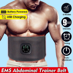 Intelligent EMS Fitness Trainer Belt LED Display Electrical Stimulator Abdominal Muscle Sticker Training Device Home Gym - meheshin