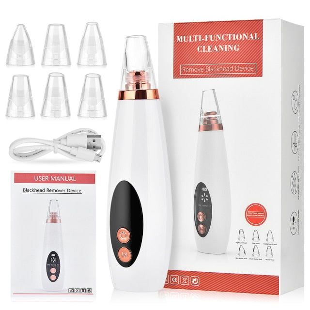 Blackhead Remover Vacuum Pore Cleaner T Zone Pore Acne Pimple Removal Beauty Clean Skin Tool Face Deep Nose Cleaner Machine - meheshin