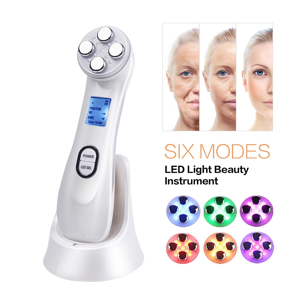 Mesotherapy Electroporation 5 in 1 RF Radio Frequency Facial Beauty Device Face Lifting Care Skin Tightening Rejuvenation - meheshin