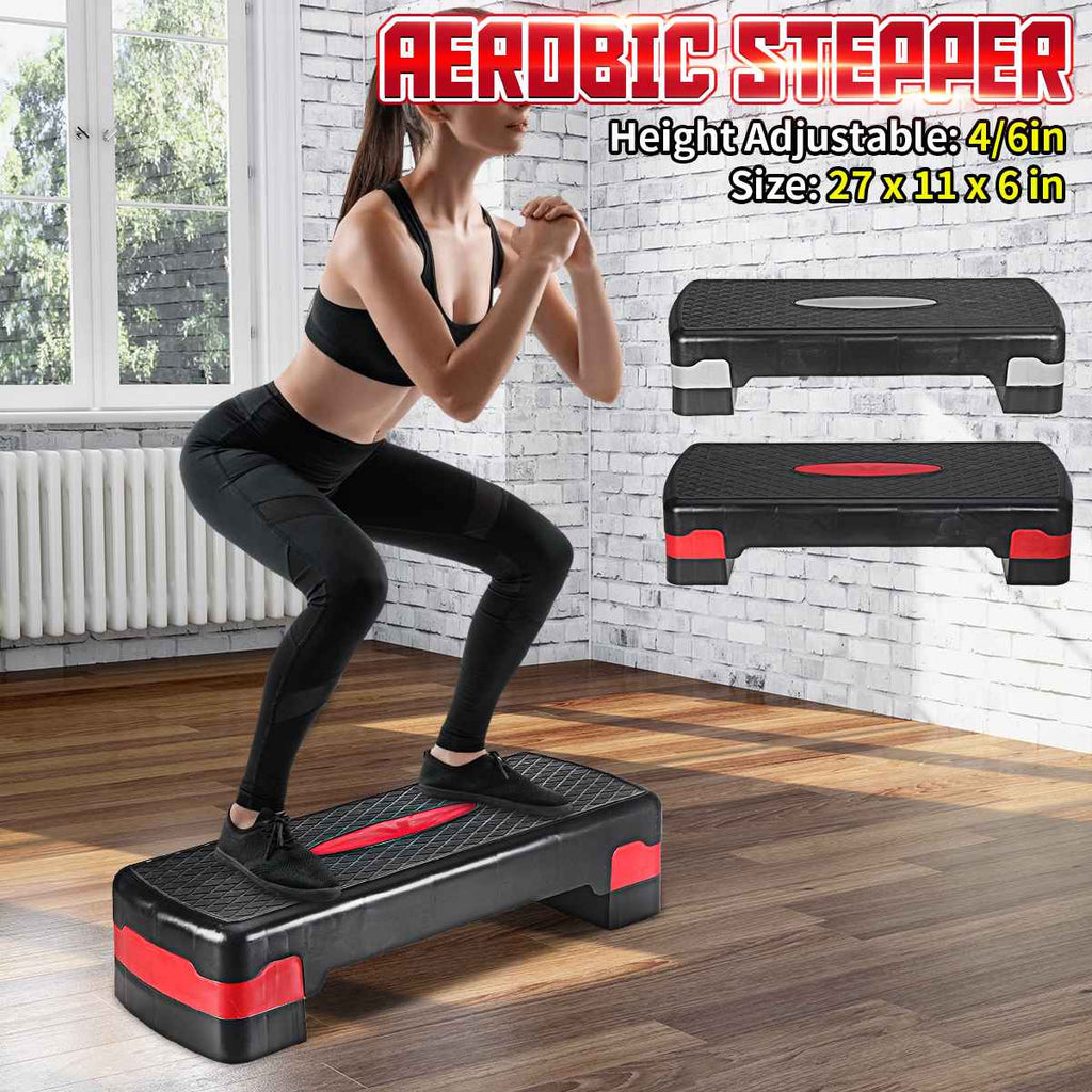 Fitness Aerobic Stepper Adjustable 27" Exercise Step Cardio Workout Training Yoga Pedal Home Gym Equipment 100kg - meheshin