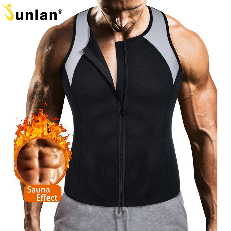Junlan Shapewear for Men Waist Trainer Sauna Vest Slimming Shirt Training Top Tummy Control for Weight Loss - meheshin