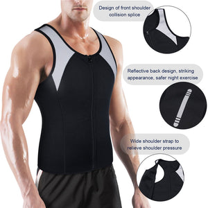 Junlan Shapewear for Men Waist Trainer Sauna Vest Slimming Shirt Training Top Tummy Control for Weight Loss - meheshin