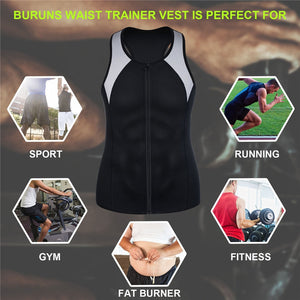 Junlan Shapewear for Men Waist Trainer Sauna Vest Slimming Shirt Training Top Tummy Control for Weight Loss - meheshin