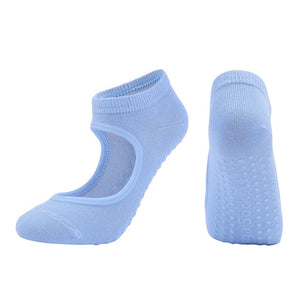 Open image in slideshow, Women High Quality Pilates Socks Anti-Slip Breathable Backless Yoga Socks Ankle Ladies Ballet Dance Sports Socks for Fitness Gym - meheshin
