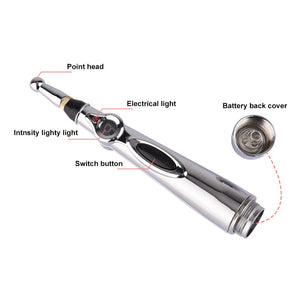 Electronic Acupuncture Pen 9 Gears Pain Relief Therapy Massager & Gel Meridian - meheshin