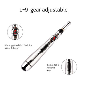 Electronic Acupuncture Pen 9 Gears Pain Relief Therapy Massager & Gel Meridian - meheshin