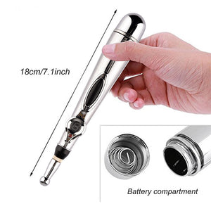 Electronic Acupuncture Pen 9 Gears Pain Relief Therapy Massager & Gel Meridian - meheshin