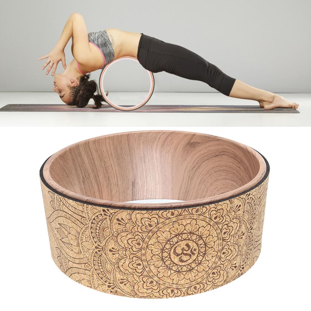 Natural Cork Yoga Wheel Fitness Hollow Improving Back Bends Stretch Pilates Circle Yoga Accessories High Quality Outdoor - meheshin
