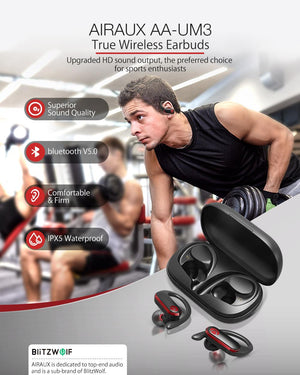 BlitzWolf AIRAUX UM3 TWS Sport bluetooth Headphones Wireless Smart Touch HD Calls Waterproof HiFi Stereo - meheshin