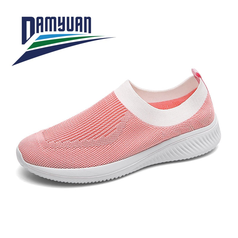 Damyuan Flat Shoes Women Running Casual Lightweight Comfortable Breathable - meheshin
