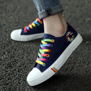 Open image in slideshow, Running Shoes women students sneakers rubber sole lace-up outdoor shoes Sports for Jogging Walking - meheshin
