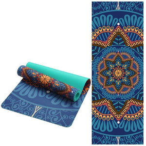 Open image in slideshow, Lotus Pattern Suede TPE Yoga Mat Pad 6 MM Non-slip Slimming Exercise Fitness Gymnastics Body Building Esterilla Pilates - meheshin

