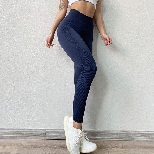 Fitness High Waist Legging Tummy Control Seamless Energy Gymwear Workout Running Activewear Yoga Pant Hip Lifting Trainning Wear - meheshin