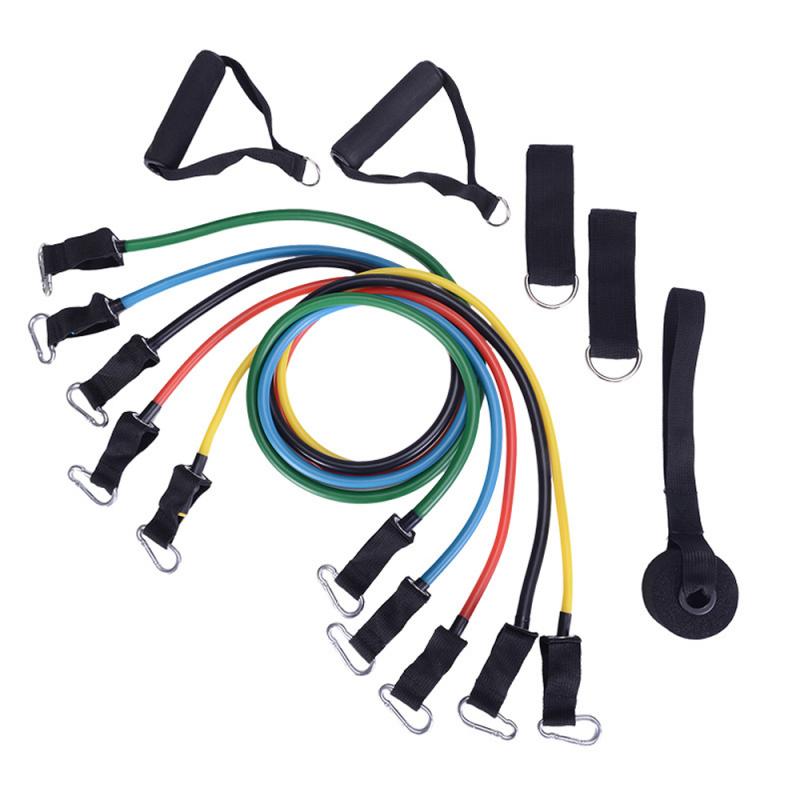 Pull Rope Fitness Exercises 11pcs/set Resistance Bands Training Yoga Tubes Rubber Expander with Bag - meheshin