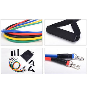 Pull Rope Fitness Exercises 11pcs/set Resistance Bands Training Yoga Tubes Rubber Expander with Bag - meheshin