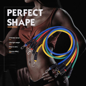 Pull Rope Fitness Exercises 11pcs/set Resistance Bands Training Yoga Tubes Rubber Expander with Bag - meheshin