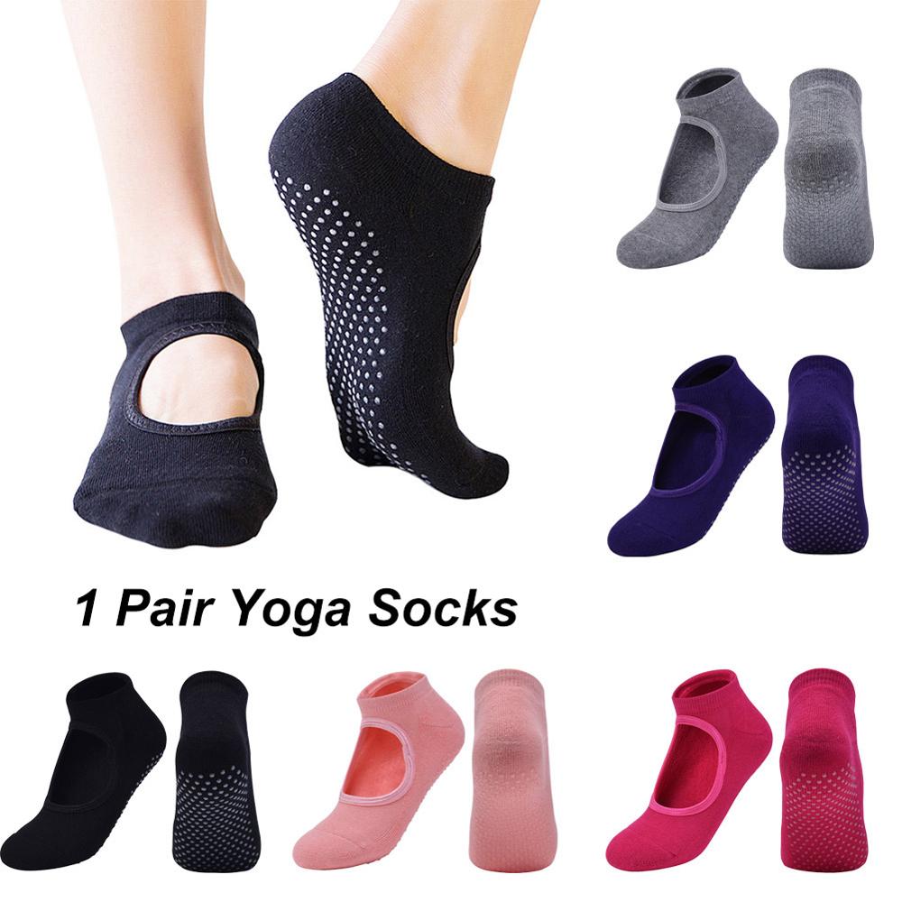 Women High Quality Pilates Socks Anti-Slip Breathable Backless Yoga Socks Ankle Ladies Ballet Dance Sports Socks - meheshin
