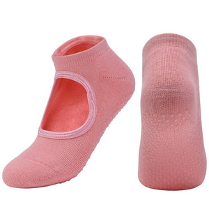 Open image in slideshow, Women High Quality Pilates Socks Anti-Slip Breathable Backless Yoga Socks Ankle Ladies Ballet Dance Sports Socks - meheshin
