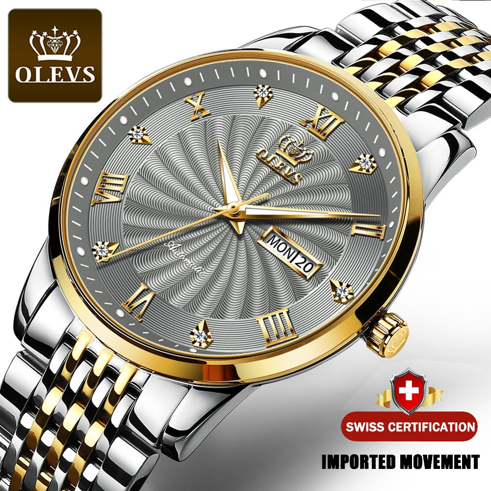 OLEVS Men Mechanical Watch Top Brand Luxury Automatic Watch Sport Stainless Steel Waterproof 6530 - meheshin