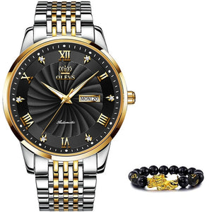 Open image in slideshow, OLEVS Men Mechanical Watch Top Brand Luxury Automatic Watch Sport Stainless Steel Waterproof 6530 - meheshin
