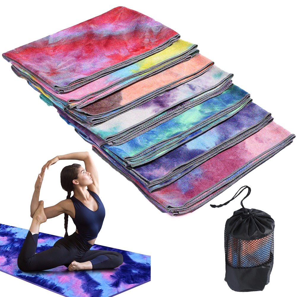 Fitness Towel 63 * 183cm Printed Yoga Mat Microfiber Non-slip Tie-dye Sports Beach Swimming Quick-drying - meheshin