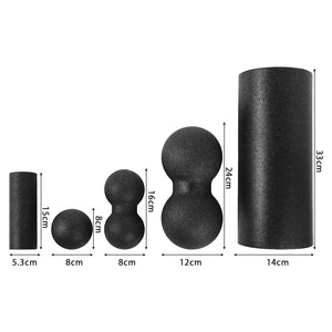 Foam Roller Ball 5pcs Set Yoga Pilates Block Gym Sports Fitness Massage for Therapy Relax - meheshin