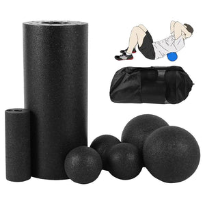 Foam Roller Ball 5pcs Set Yoga Pilates Block Gym Sports Fitness Massage for Therapy Relax - meheshin