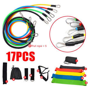 VIP  17 Pcs/Set Latex Resistance Bands Crossfit Training Exercise Yoga - meheshin