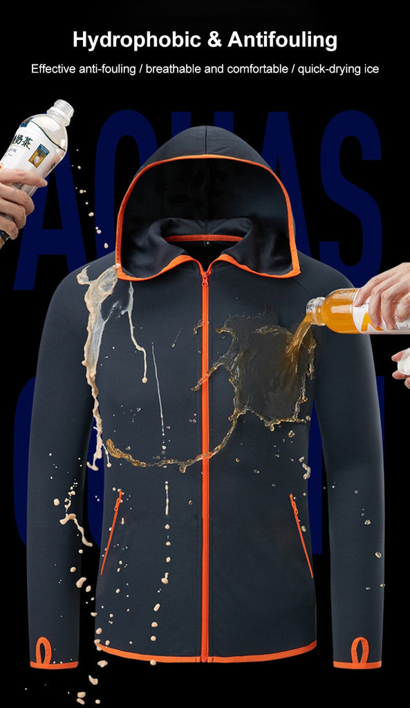 Men ice silk Hiking Jackets summer Breathable fishing clothing quick-drying anti-fouling sunscreen clothing Outdoor Camping - meheshin