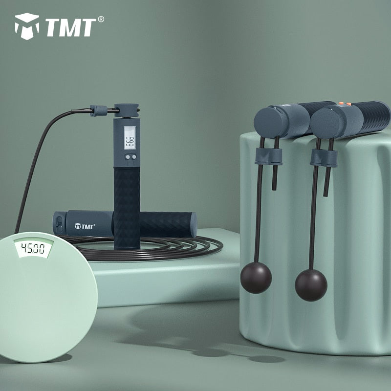 TMT Electronic Wireless Skipping Speed Jump Ropes Crossfit Anti-Slip Handle for Workout Boxing Training Adjustable Wire 3m - meheshin