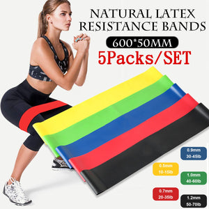 Elastic Resistance Bands Exercise Yoga Training Pull Rope Loop Strength Fitness Tape Workout - meheshin