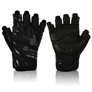 Open image in slideshow, Leather Weight lifting Fitness Gloves Anti-slip Wrist Support Training Gym Gloves for Men Women - meheshin

