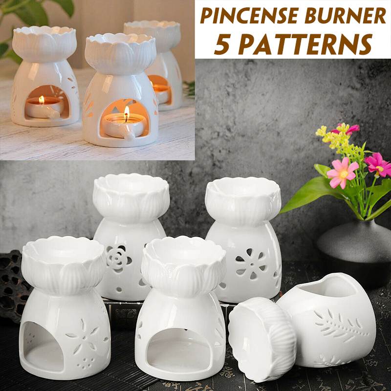 Ceramic Incense Burner Holder 5 Type Wax Aroma Censer Candle Holder Essential Oil Home Decoration - meheshin