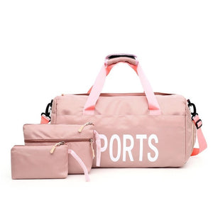 Open image in slideshow, Waterproof Gym Bags For Men Women 3Pcs Travel Sac Swim Yoga Bag with Shoes Storage - meheshin
