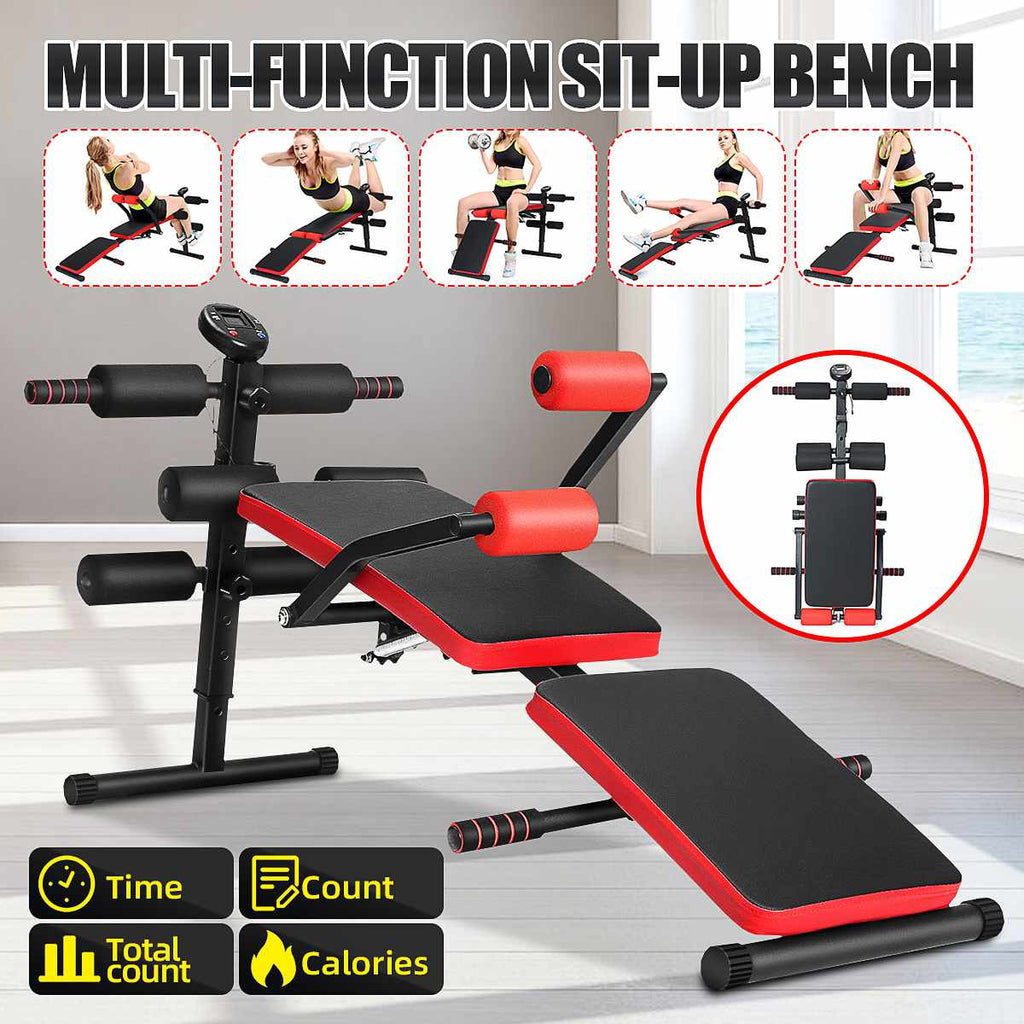 Foldable Multi-Function Training Bench, Backrest Sit Up Abdominal Bench, Dumbbell Bench,With Resistance,Weight Fitness Equipment - meheshin