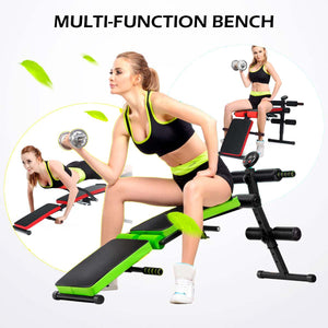 Foldable Multi-Function Training Bench, Backrest Sit Up Abdominal Bench, Dumbbell Bench,With Resistance,Weight Fitness Equipment - meheshin