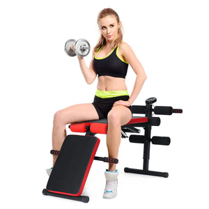 Foldable Multi-Function Training Bench, Backrest Sit Up Abdominal Bench, Dumbbell Bench,With Resistance,Weight Fitness Equipment - meheshin