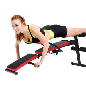 Foldable Multi-Function Training Bench, Backrest Sit Up Abdominal Bench, Dumbbell Bench,With Resistance,Weight Fitness Equipment - meheshin