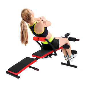 Foldable Multi-Function Training Bench, Backrest Sit Up Abdominal Bench, Dumbbell Bench,With Resistance,Weight Fitness Equipment - meheshin