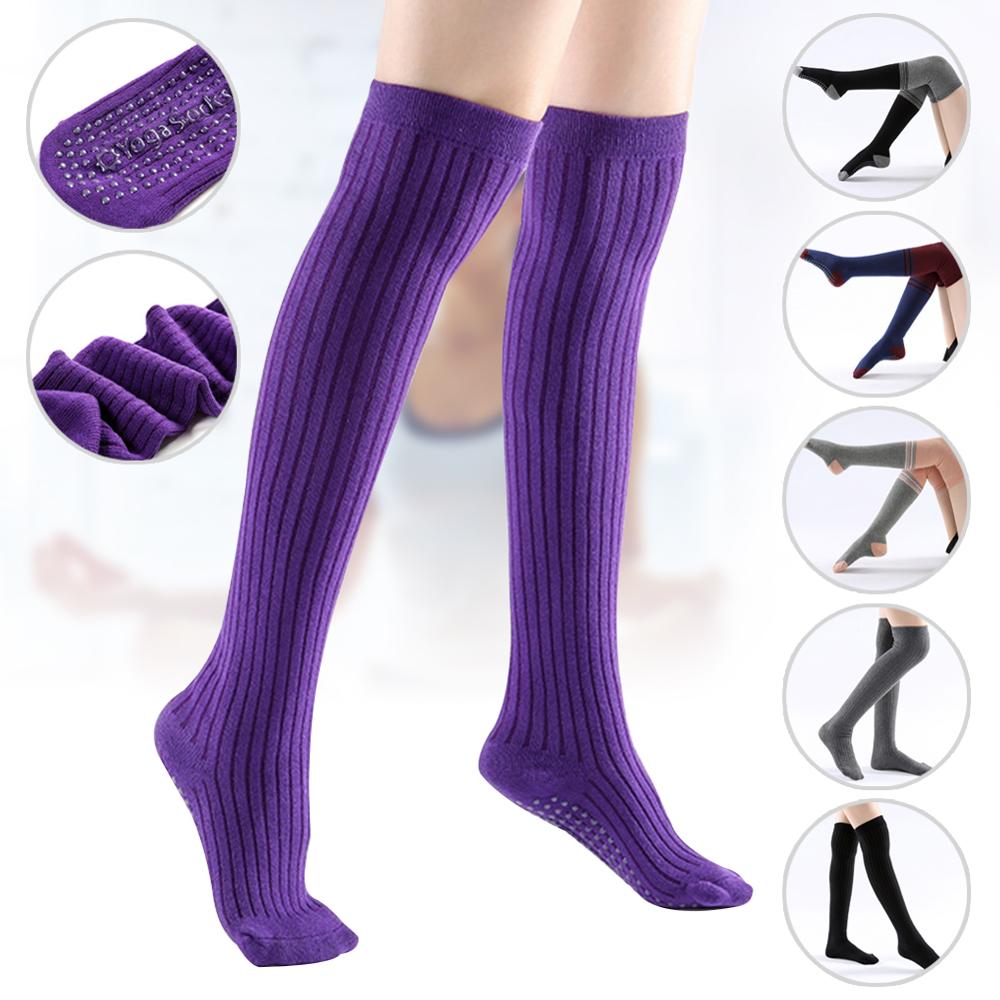 Women Over The Knee Socks Cotton Thigh High Non-Slip Yoga Socks for Winter - meheshin