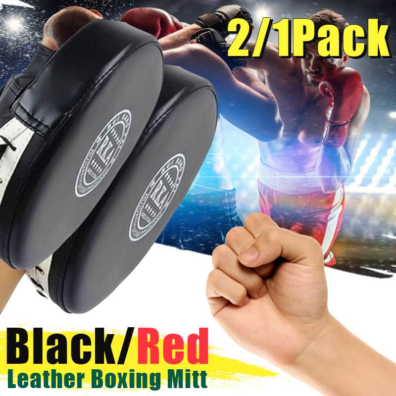 Hand Target MMA Martial Thai Kick Pad Kit Black Karate Training Mitt Focus Punch Pads Sparring Boxing Bags 1/2PCS - meheshin