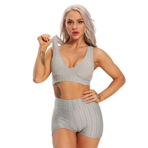 Open image in slideshow, Women 2pcs Yoga Set Sports Suit Bra Sleeveless Tanks Fitness Running Gym Sportswear Breathable Summer Shorts Sexy Tracksuit - meheshin

