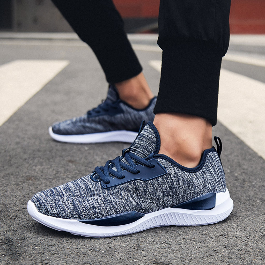 Spring Autumn Men Running Shoes Fashion Flying Woven Breathable Non-slip Wear-resistant Cushion Sneakers - meheshin