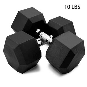 Open image in slideshow, Gym Dumbbell Weights Barbell 2PCS Sets Hex Rubber Dumbbell With Metal Handles Fitness Heavy Gym Equipment - meheshin
