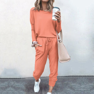 Open image in slideshow, Lounge Sets for Women loose Sweat suits 2 Piece Outfits Soft Pajamas Long Sleeve Workout Tracksuits - meheshin
