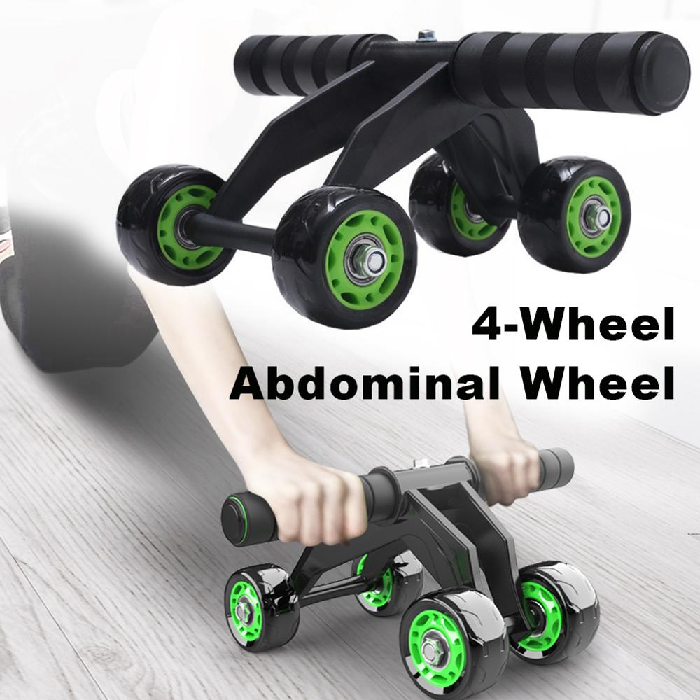 Power Abdominal 4 Wheel Muscle Exercise Equipment Home Fitness Ab Roller - meheshin