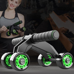 Power Abdominal 4 Wheel Muscle Exercise Equipment Home Fitness Ab Roller - meheshin