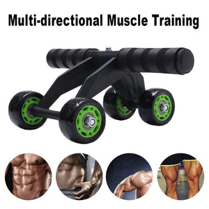 Power Abdominal 4 Wheel Muscle Exercise Equipment Home Fitness Ab Roller - meheshin