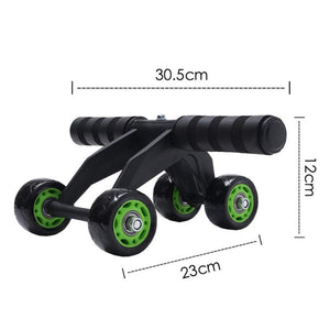 Power Abdominal 4 Wheel Muscle Exercise Equipment Home Fitness Ab Roller - meheshin