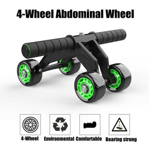 Power Abdominal 4 Wheel Muscle Exercise Equipment Home Fitness Ab Roller - meheshin